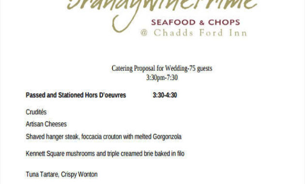 Free 5 Catering Proposal Templates In Ms Word Pdf Regarding Catering Proposal Template