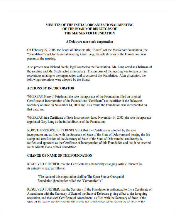Free 5 Nonprofit Meeting Minutes Examples Templates Intended For Printable Non Profit Board Meeting Agenda Template