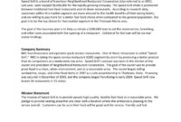 Free 5 Restaurant Business Plan Forms In Pdf Throughout Business Plan Template For Service Company