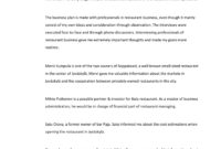 Free 5 Restaurant Business Plan Forms In Pdf With Regard To Restaurant Business Proposal Template