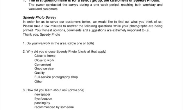 Free 54 Questionnaire Samples In Pdf Ms Word Pages Regarding Business Requirements Questionnaire Template