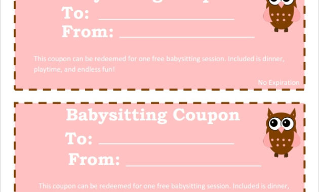 Free 6 Babysitting Coupon Templates In Psd Ai Indesign With Free Babysitting Certificate Template 8 Ideas