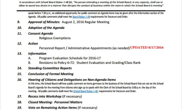 Free 7 Sample Board Meeting Agenda Templates In Pdf Ms Word Pertaining To Best Sample Board Meeting Agenda Template