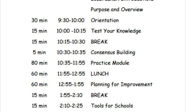 Free 7 Training Agenda Samples In Pdf Ms Word With Regard To Free Training Agenda Template