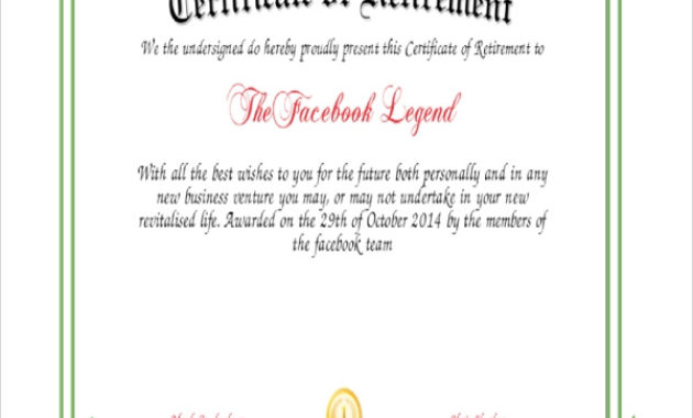 Free 8 Sample Certificates In Pdf Ms Word Ai With Regard To Free Retirement Certificate Templates For Word
