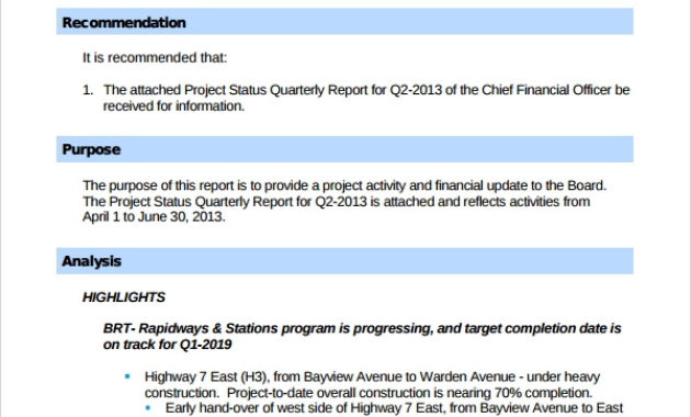 Free 8 Sample Project Quarterly Report Templates In Pdf For Quarterly Report Template Small Business