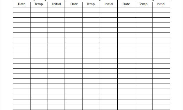 Free 8 Temperature Chart Examples Samples In Pdf Doc Within Awesome Temperature Log Sheet Template