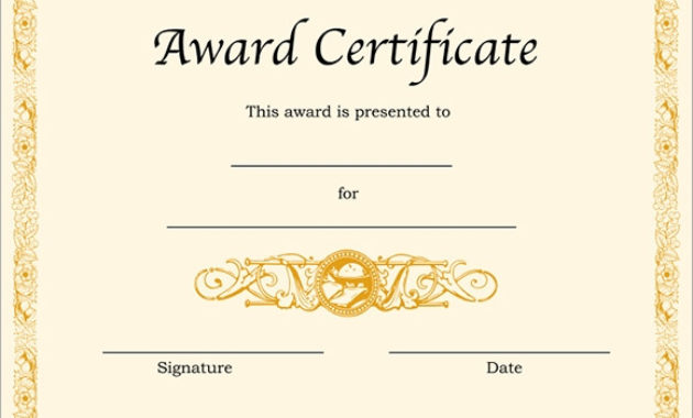 Free 9 Award Templates In Ai Ms Word Pages Psd With Printable Blank Award Certificate Templates Word