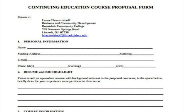 Free 9 Course Proposal Forms In Pdf Pertaining To Training Proposal Template