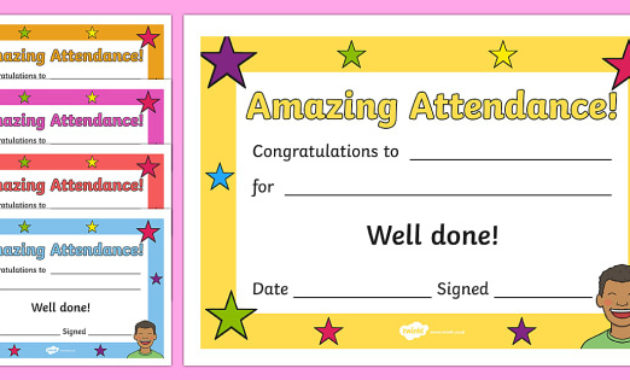 Free Amazing Attendance Award Certificate Teacher Made For Physical Education Certificate Template Editable