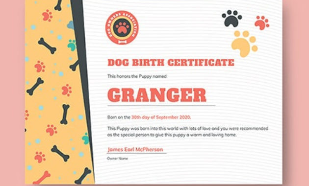 Free Animal Birth Certificate Template Download 232 With Printable Pet Birth Certificate Templates Fillable