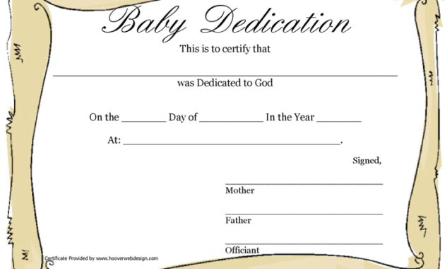 Free Baby Dedication Certificate Pdf 92Kb 1 Pages In Baby Dedication Certificate Template