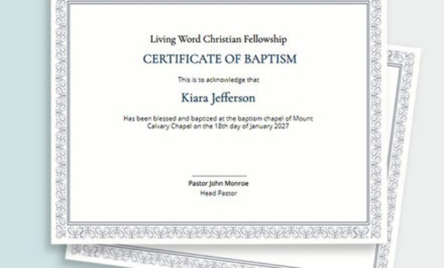 Free Baptism Certificate Template Word Psd Indesign With Baptism Certificate Template Download