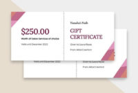 Free Birthday Gift Certificate Template Word Doc Psd In Free Printable Manicure Gift Certificate Template