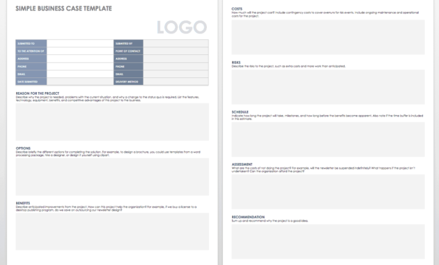 Free Business Case Templates Smartsheet For Project Business Requirements Document Template