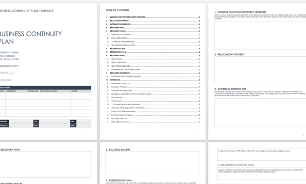 Free Business Continuity Plan Templates Smartsheet Regarding Small Business Administration Business Plan Template
