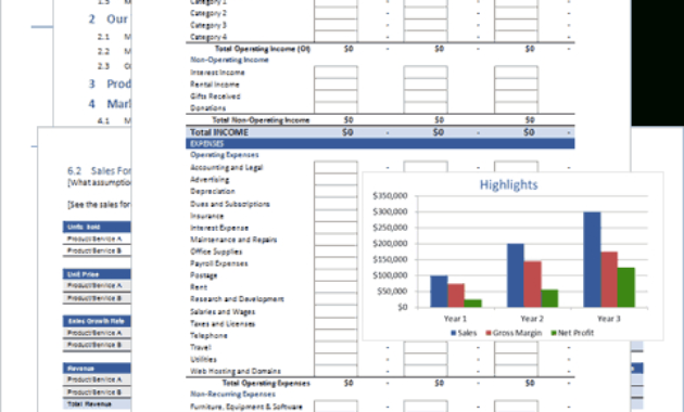 Free Business Plan Template For Word And Excel Regarding Business Plan For A Startup Business Template
