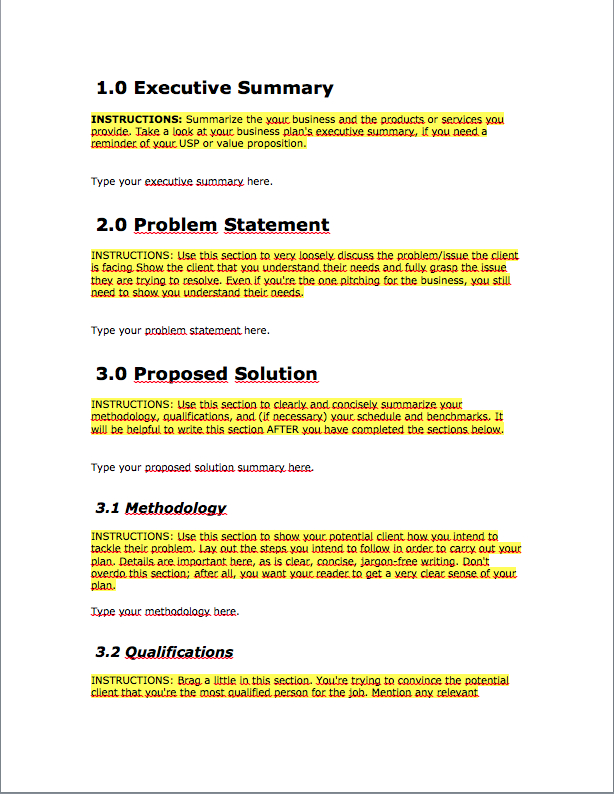 Free Business Proposal Template Download Bplans With Regard To Business Idea Template For Proposal