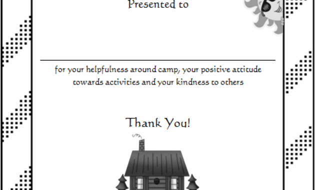 Free Camper Of The Week Certificate Template 2 Two Pertaining To Free Choir Certificate Templates 2020 Designs