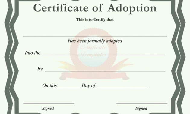 Free Certificate Of Adoption Pdf 5105Kb 1 Pages Inside Awesome Pet Adoption Certificate Template