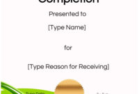 Free Certificate Of Completion Customize Online Then Print In Awesome Certificate Of Completion Templates Editable