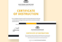 Free Certificate Of Destruction Template Download 435 Intended For Printable Certificate Of Disposal Template