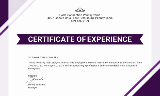 Free Certificate Of Job Experience Template In Adobe Inside Quality Good Job Certificate Template