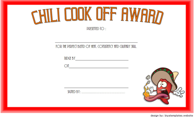 Free Chili Cook Off Award Certificate Template 3 Two Inside Chili Cook Off Certificate Templates