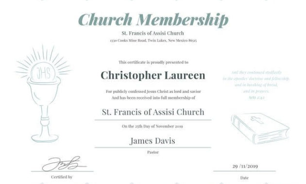 Free Church Membership Certificate Template Free Templates Intended For Life Membership Certificate Templates