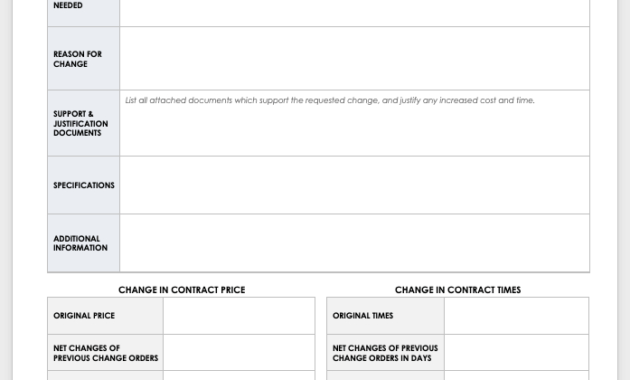 Free Construction Change Order Forms Smartsheet Inside Amazing Change Management Log Template