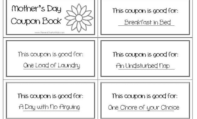 Free Coupon Book For Mom Customize Online Print At Home For Free Mothers Day Gift Certificate Templates