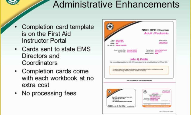Free Cpr Card Template Of National Safety Council First Intended For Quality First Aid Certificate Template Free