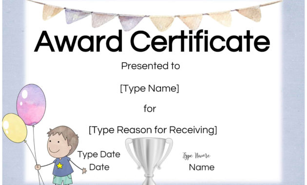 Free Custom Certificates For Kids Customize Online Intended For Free Kids Certificate Templates