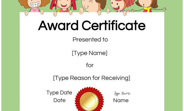 Free Custom Certificates For Kids Customize Online Throughout Free Free Printable Certificate Templates For Kids