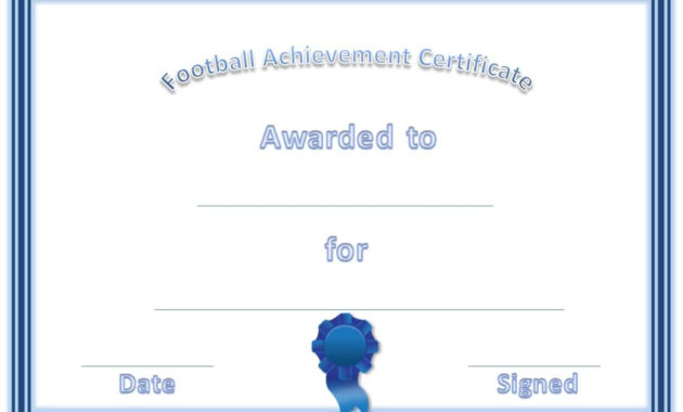 Free Custom Football Certificates Regarding Soccer Certificate Template Free 21 Ideas