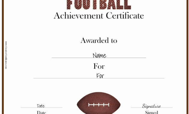 Free Custom Football Certificates Throughout Football Certificate Template