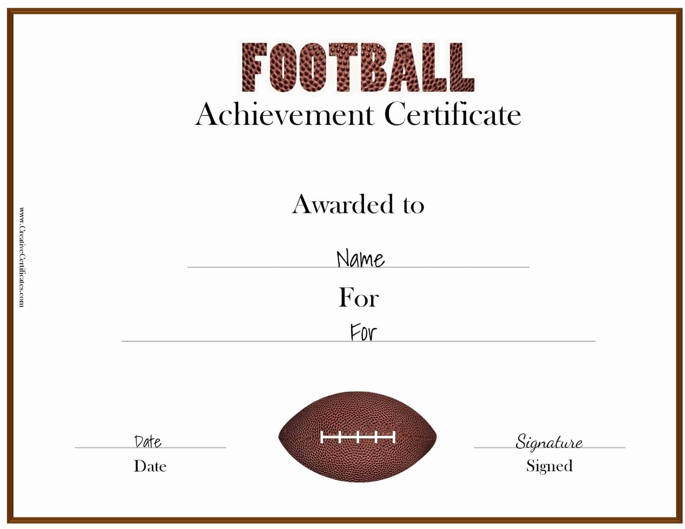 Free Custom Football Certificates Throughout Football Certificate Template