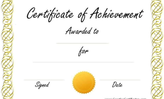 Free Customizable Certificate Of Achievement For Swimming Achievement Certificate Free Printable