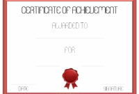 Free Customizable Certificate Of Achievement Pertaining To Quality Free Printable Certificate Of Achievement Template