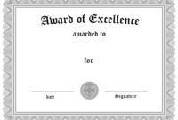 Free Customizable Certificate Of Achievement Throughout Quality Award Of Excellence Certificate Template