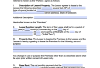 Free Delaware Commercial Lease Agreement Template Pdf Word Throughout Business Lease Agreement Template