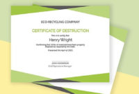 Free Destruction Certificate Templates Word Template For Awesome Certificate Of Destruction Template