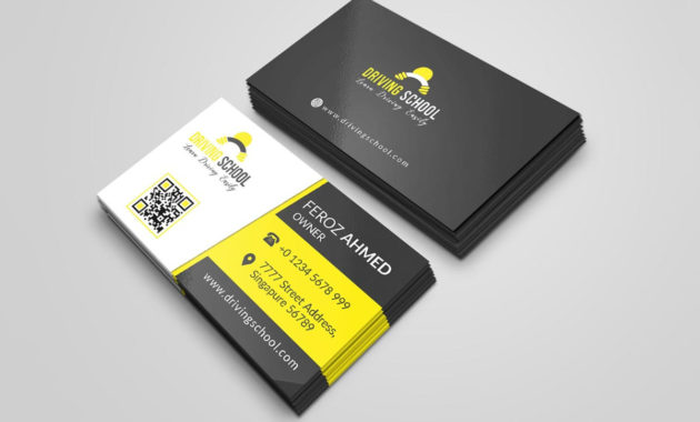 Free Driving School Business Card Psd Template Creativetacos With Regard To Business Cards For Teachers Templates Free