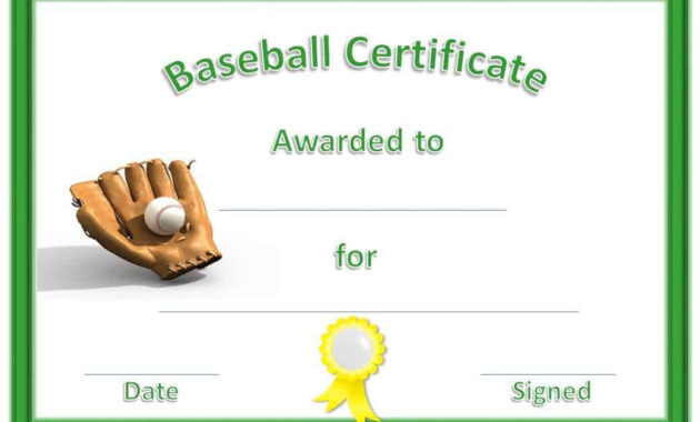 Free Editable Baseball Certificates Customize Online Within 10 Free Printable Softball Certificate Templates