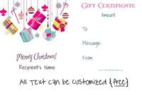 Free Editable Christmas Gift Certificate Template 23 Designs Within Homemade Christmas Gift Certificates Templates