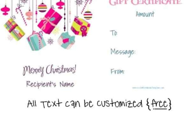 Free Editable Christmas Gift Certificate Template 23 Designs Within Homemade Christmas Gift Certificates Templates