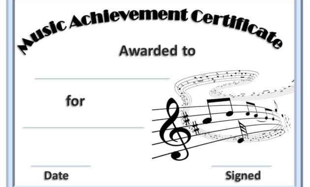 Free Editable Music Certificate Template Free And In Piano Certificate Template Free Printable