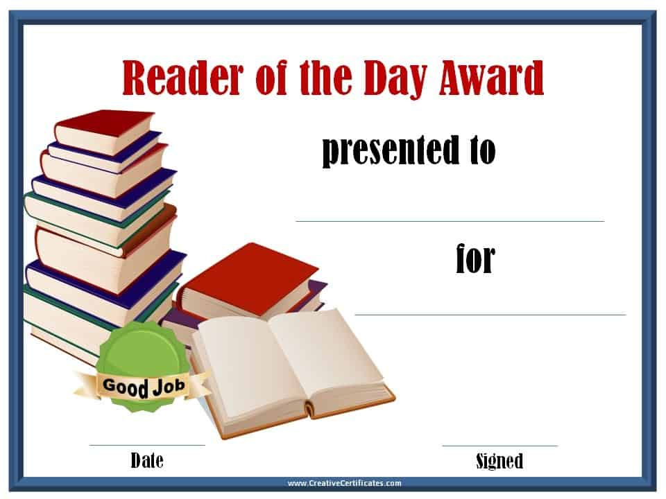 Free Editable Reading Certificate Templates Instant Download For Reading Achievement Certificate Templates