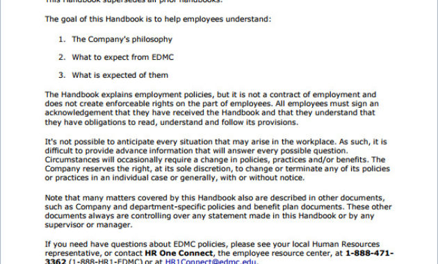 Free Employee Handbook Template Shatterlion Regarding Small Business Policy And Procedures Manual Template