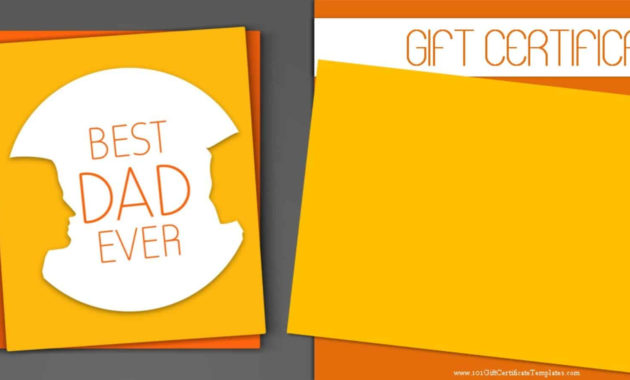 Free Fathers Day Gift Certificates With Quality Best Dad Certificate Template